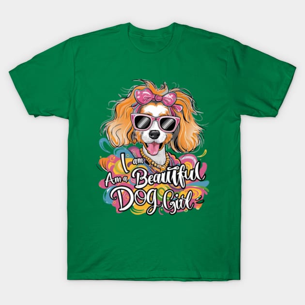 A vibrant and whimsical 4k vector illustration showcases a delightful Dog, adorned with sunglasses and exuding an infectious charm. (2) T-Shirt by YolandaRoberts